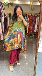 Pretty pretty super soft Mul Silk Kalamkari co ord (loose fit)