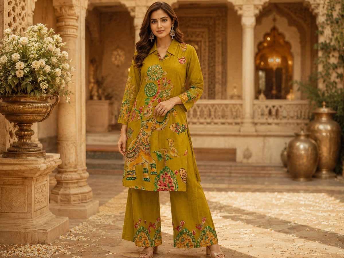 Pure crepe digital printed Co ord set