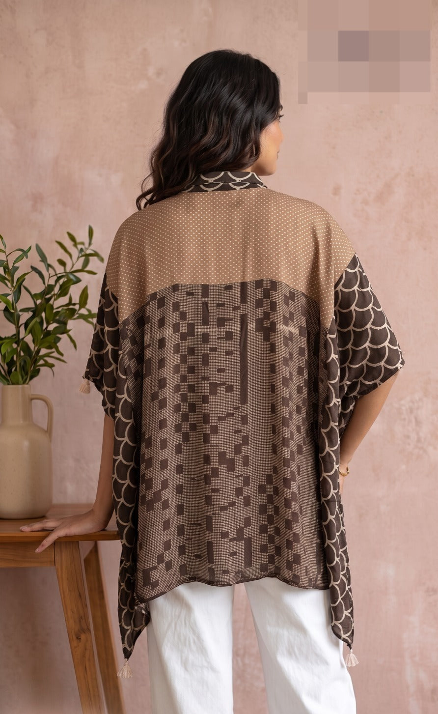 Wow ajrakh crepe kaftan top