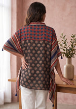Wow ajrakh crepe kaftan top in red