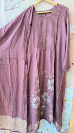 Pretty dola silk wine colour gold zari detailing suit set