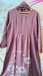 Pretty dola silk wine colour gold zari detailing suit set