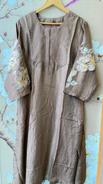 Dola silk designer full suit set in brown