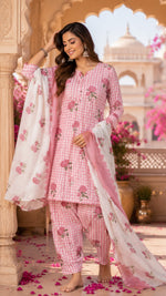 Premium cotton farshi salwar suit set in pink