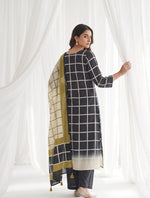 Super soft Mul silk digital printed full suit set in black