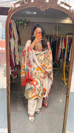 Pretty crepe silk lining Kalamkari suit set