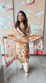 Pretty crepe silk lining Kalamkari suit set