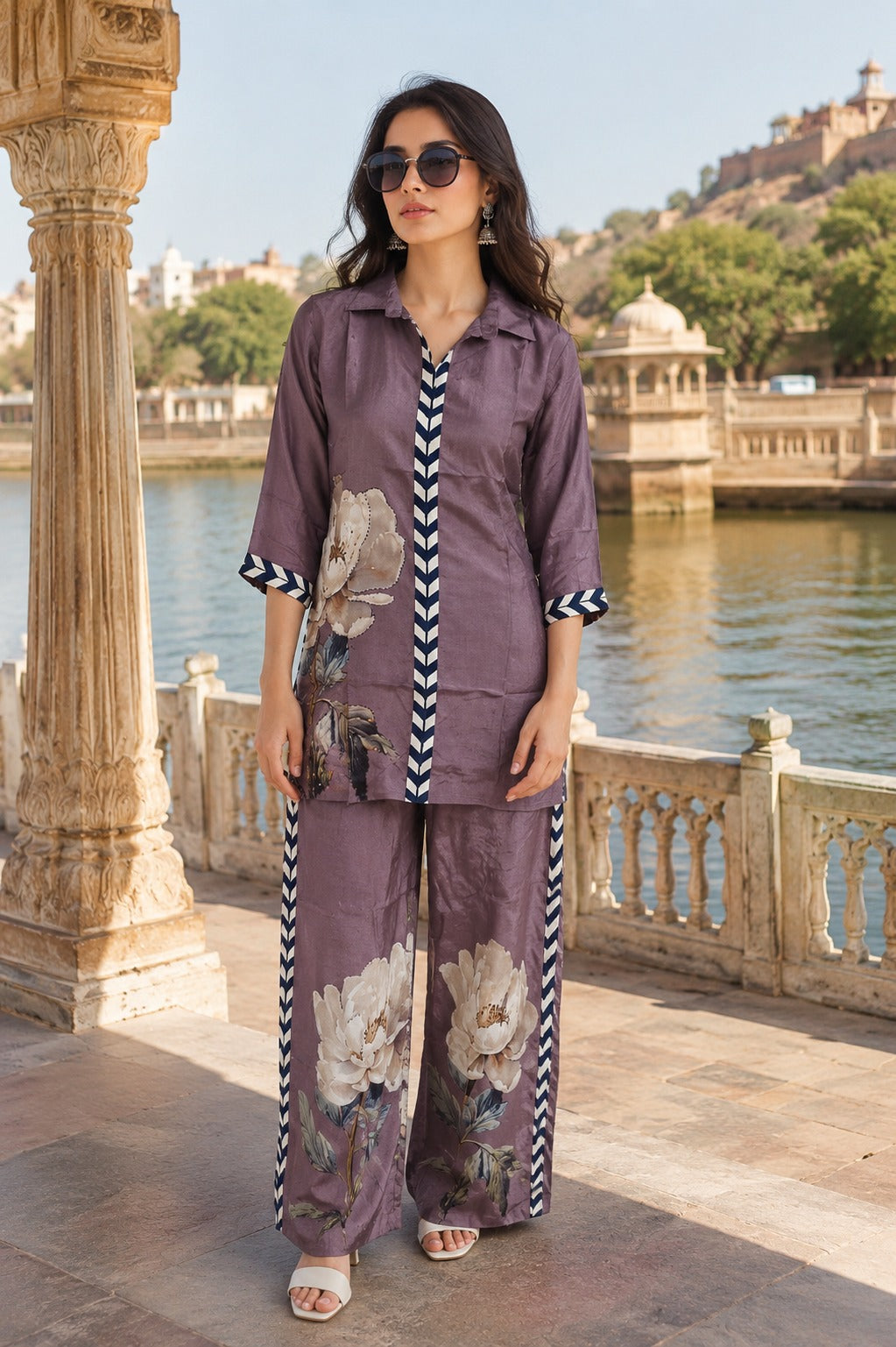Super pretty crepe silk digital print co ord