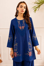 Embroidered plazzo set in blue