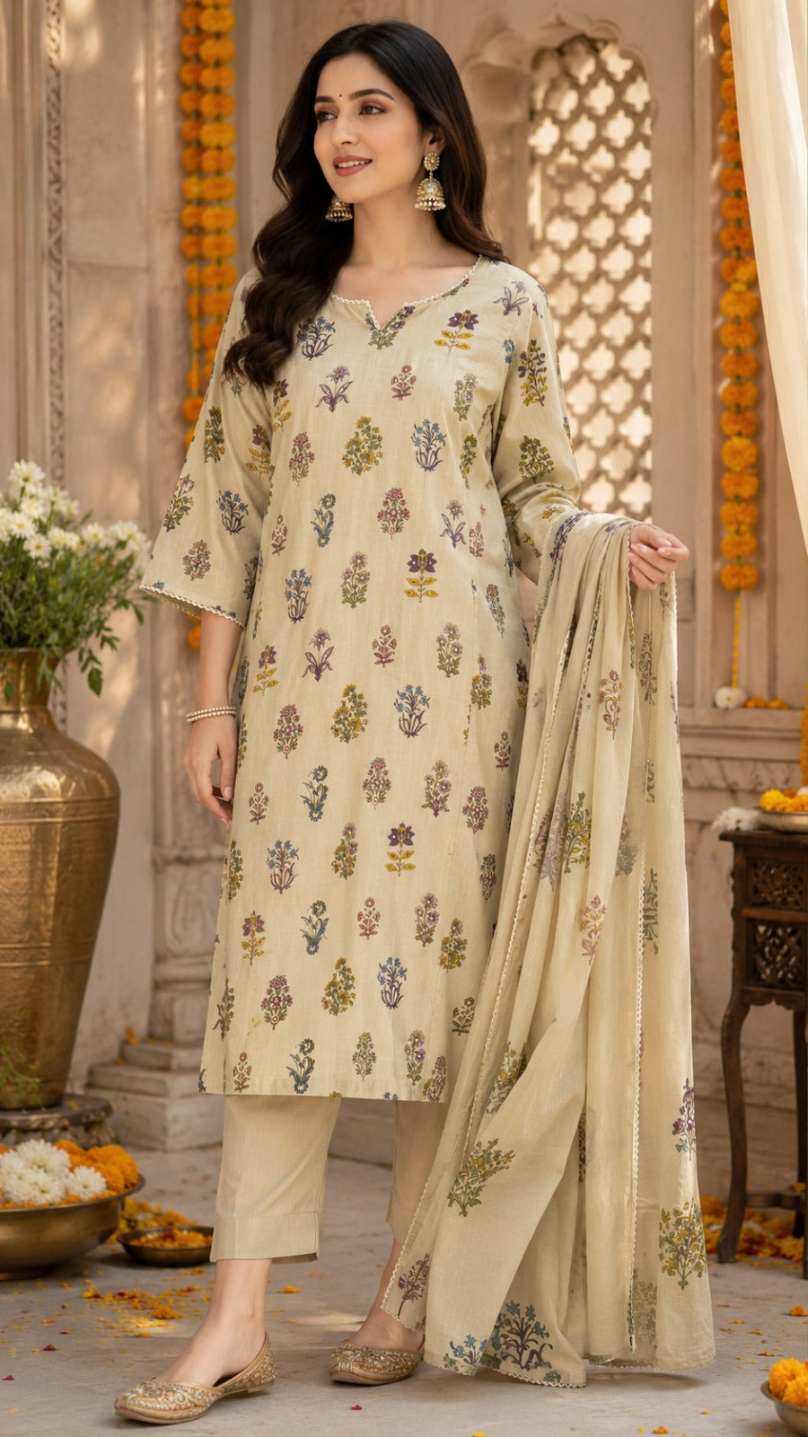 Mul cotton lining suit set