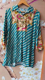 Super soft pure muslin lehariya co ord in blue
