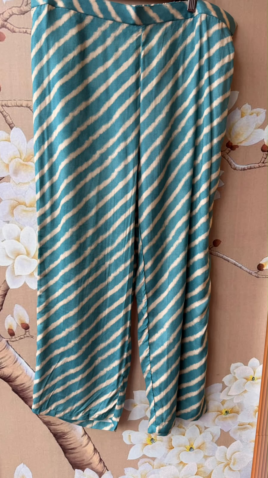 Super soft pure muslin lehariya co ord in blue