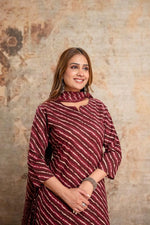 Super pretty wine colour skirt set