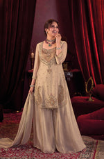 Tissue party wear hand work plazzo suit set