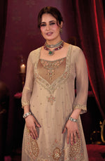 Tissue party wear hand work plazzo suit set