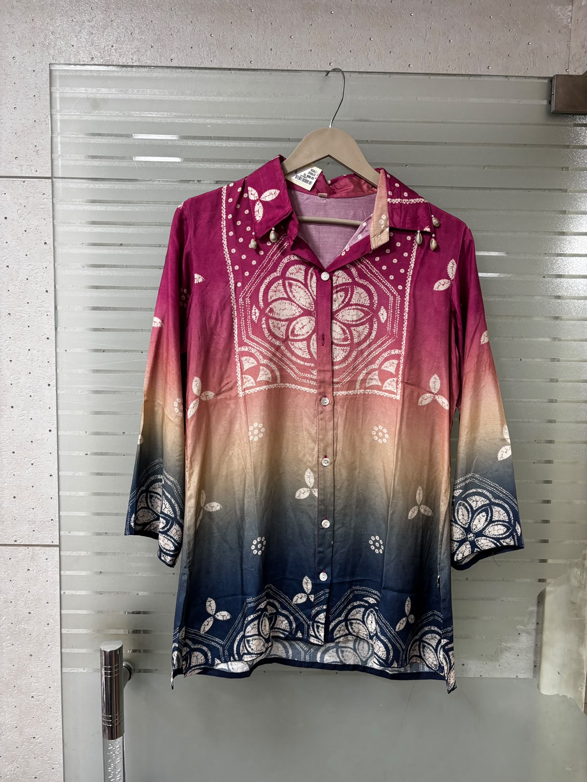 Mul silk ombré shirt