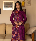 Pure crepe digital printed co ord in purple