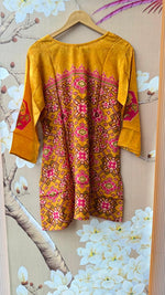 Pure crepe Patola co ord in yellow