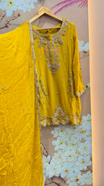 Pure chinon heavily handwork embellished plazzo suit set