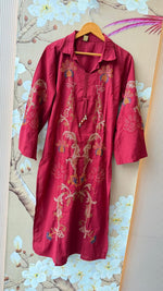 Pure cotton fully embroidered plazzo pant suit set