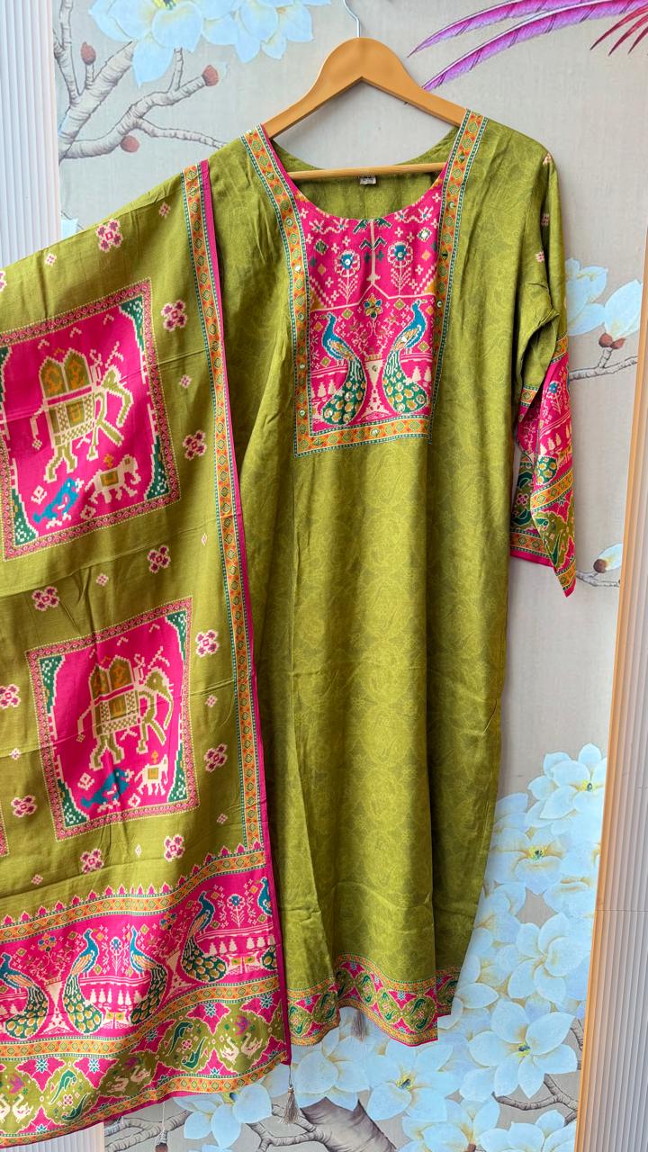 Designer back pure muslin suit set
