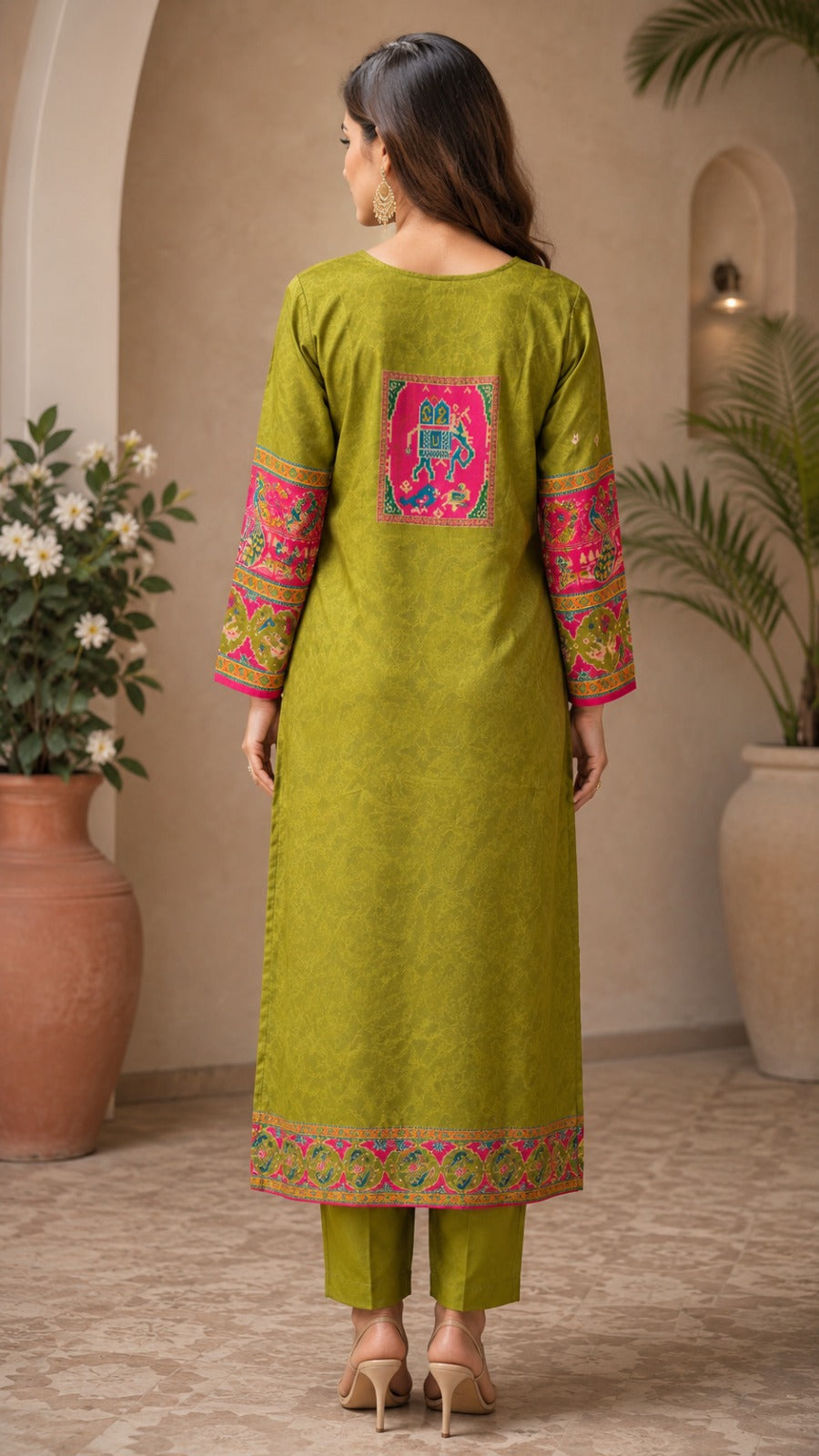 Designer back pure muslin suit set