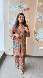 Royal pure crepe designer co ord set with inner