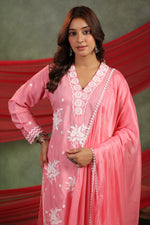 Super soft Modale chikankari in pink