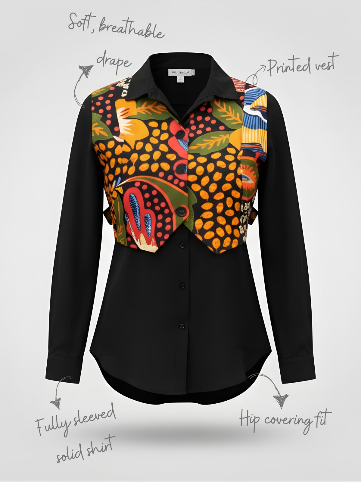 Cotton top with detachable jacket