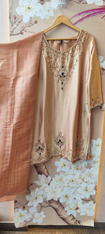 Premium pearl necklace yoke tissue suit set