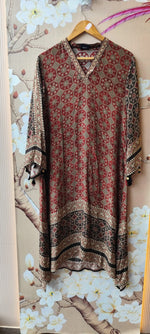 Pure natural crepe digital print co ord in maroon