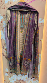 Pretty Russian silk Kalamkari full suit set