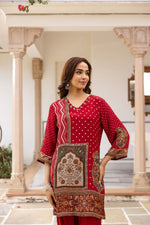 Pure crepe polka dot farshi salwar red co ord set