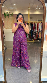 Premium cotton bandhani print purple co ord