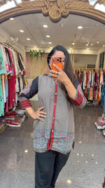 Smart Mul silk metal button co ord