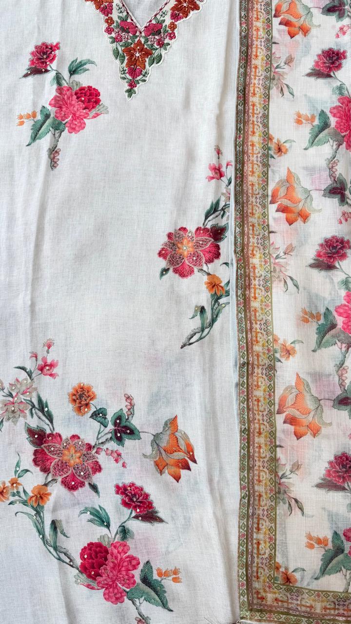 Linen digital printed Unstitched full suit
