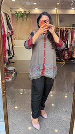 Smart Mul silk metal button co ord