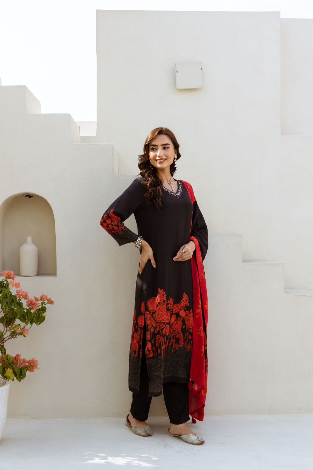 Pretty pure muslin digital printed suit