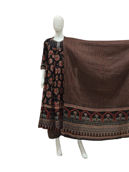 Pure cotton Anarkali suit set