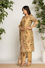 Pure shimmer tissue suit set in kalamkari