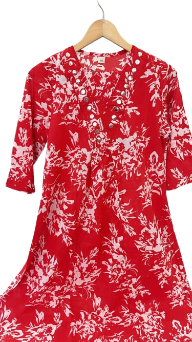 Pure cotton foil mirror co ord set