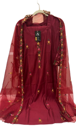 Pretty Muslin front n back embroidered suit set