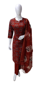 Pretty cotton suit with Kota doria dupatta