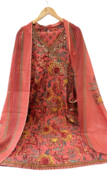 Pure cotton angrakha full suit