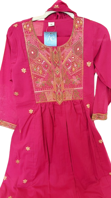 Embroidered cotton suit set
