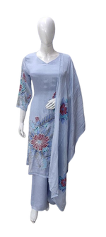 Pure chinon hand work suit set