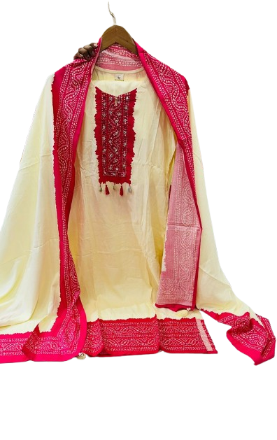 Heavy rayon with beautiful hand work suit set