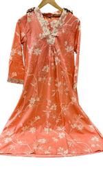 Pretty V neck cotton lace detailing kurta pant