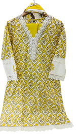 Pure Cotton lace detailing full suit set