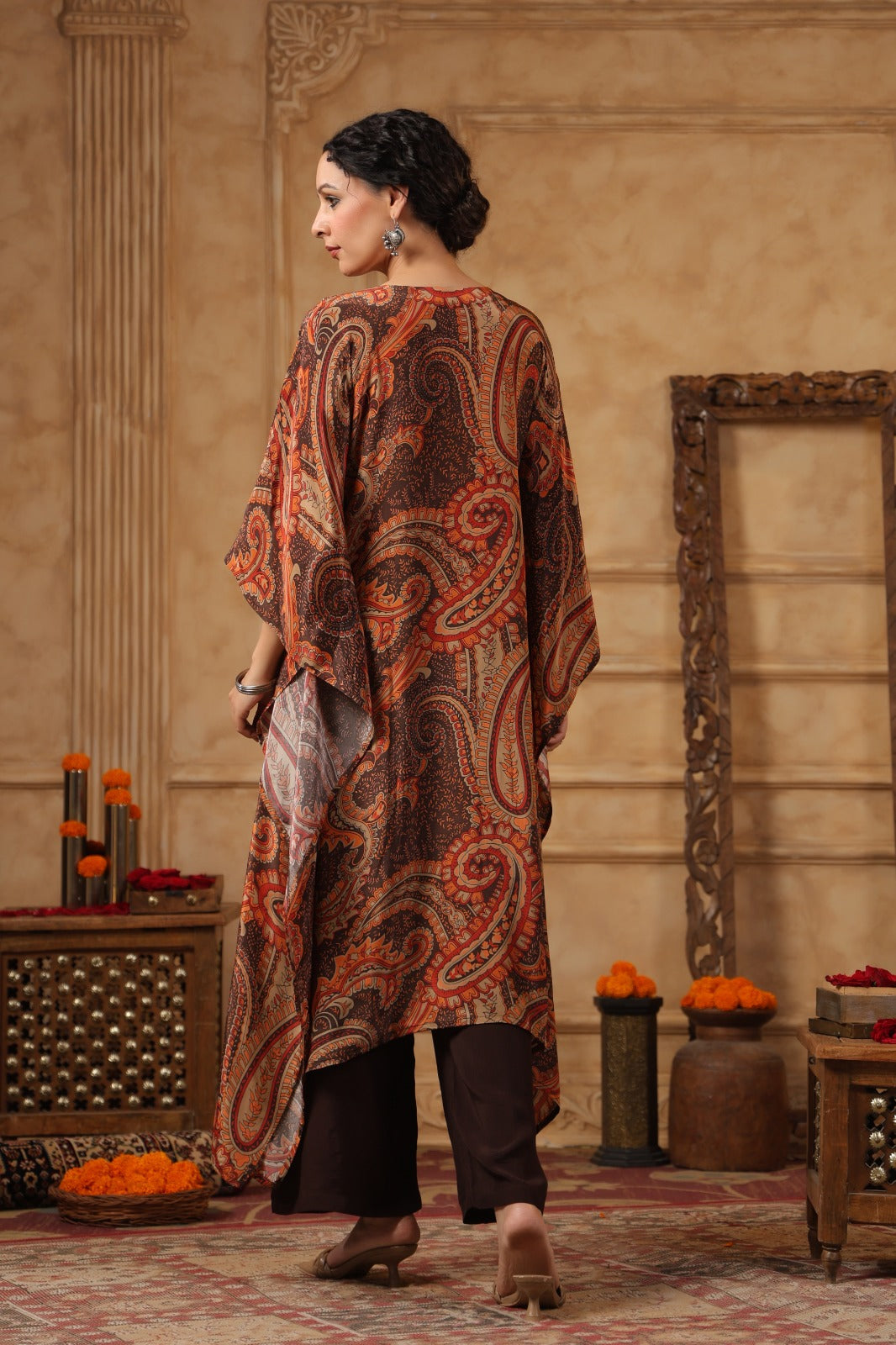 Pure crepe Patola printed kaftan